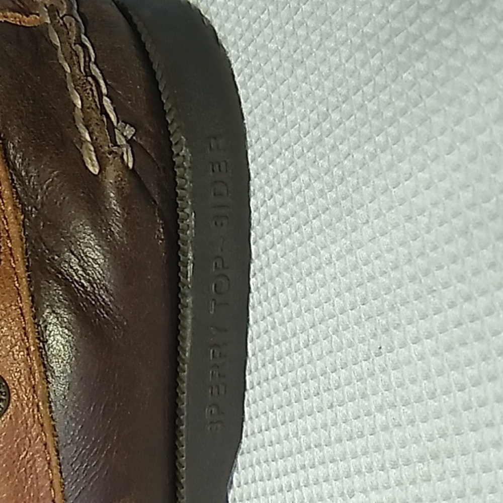 Sperry Top Sider Authentic Brown Leather Boat Shoes Size 12M - Picture 6 of 9
